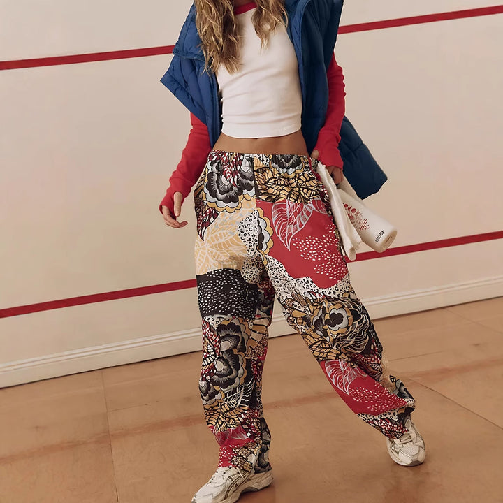 Femme Relaxed Fit Blomster Patchwork Bukser Stilla