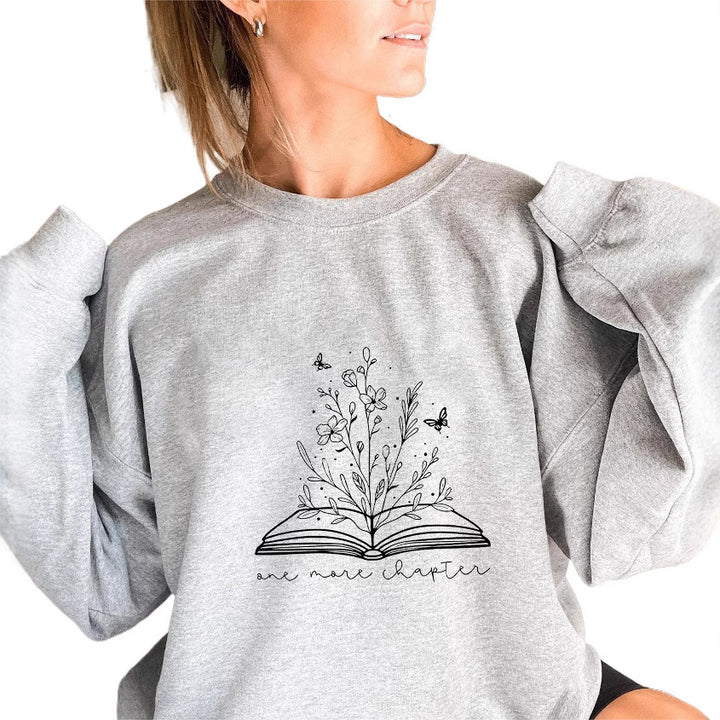 Dame sweatshirt med elegant blomsterdesign og inspirerende print Stilla