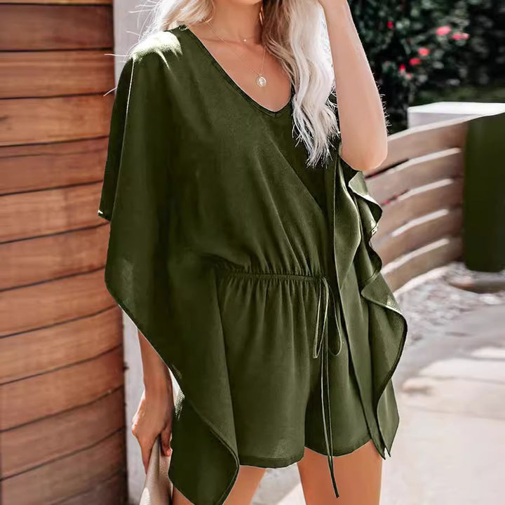 Dame luftigt Kaftan-kjole med elastisk talje Stilla