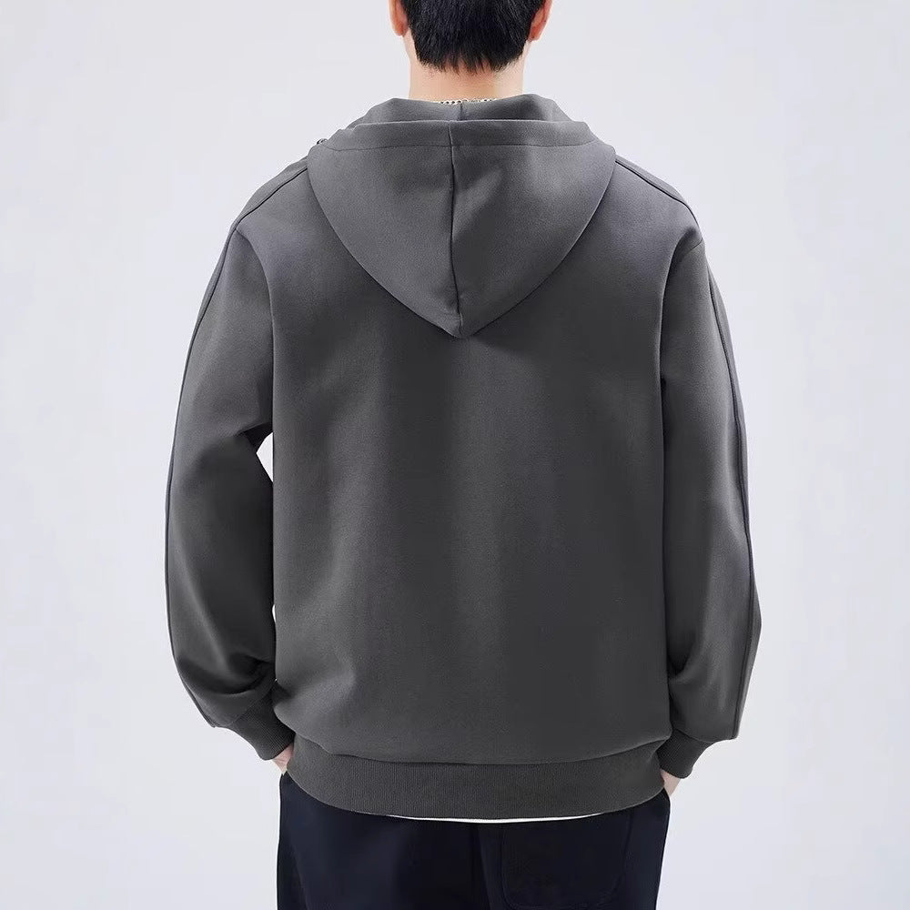 Herrer høj kvalitet hættepullover med moderne ståkrave og praktisk lynlås Stilla