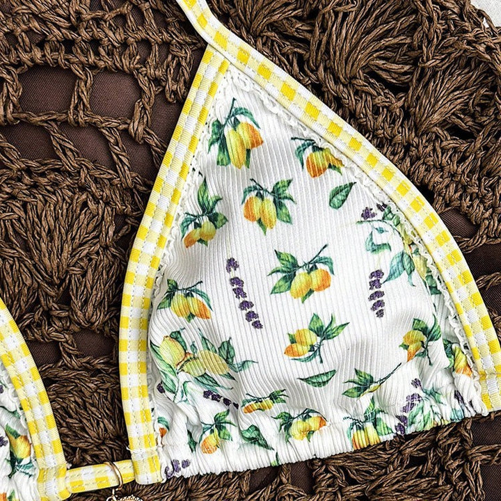 Dame trekant-bikini med blomster mønster og legende design Skovae