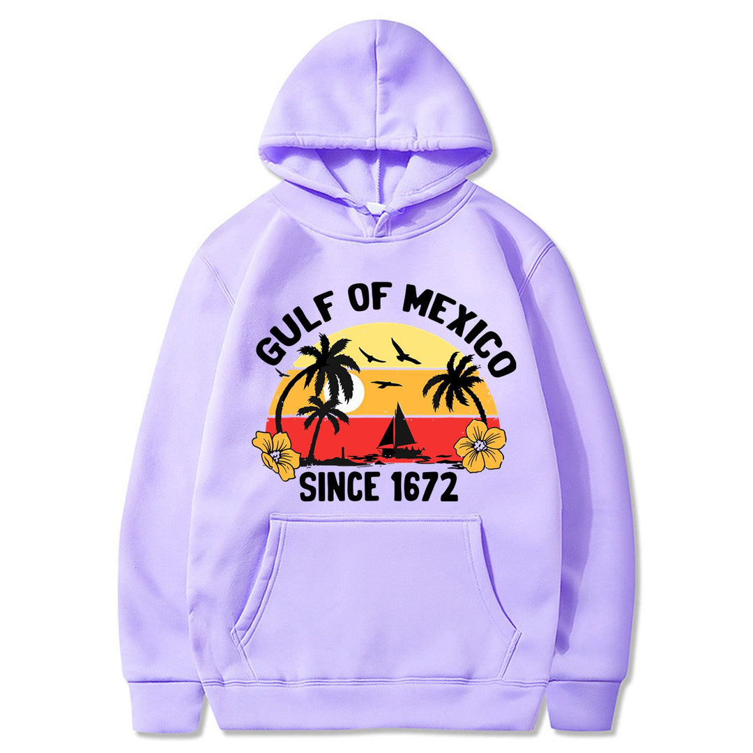 Dame hoodie med kreativt strandmotiver og højkvalitetsstof Skovae