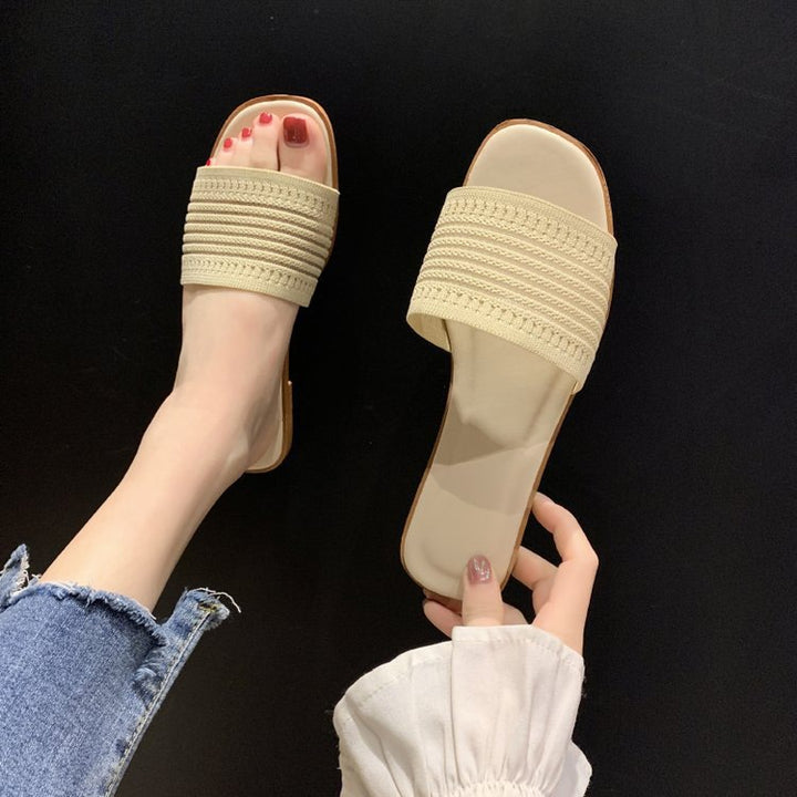 Dame Komfortable Slip-On Sandaler med elastisk Remdesign Stilla