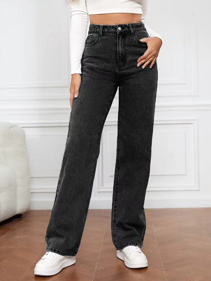 Dame Højskårede Vide Jeans i klassisk stil Stilla