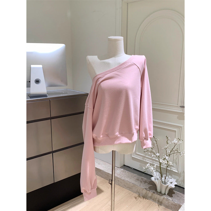 Femme Asymmetrisk Off-Shoulder Sweatshirt Stilla