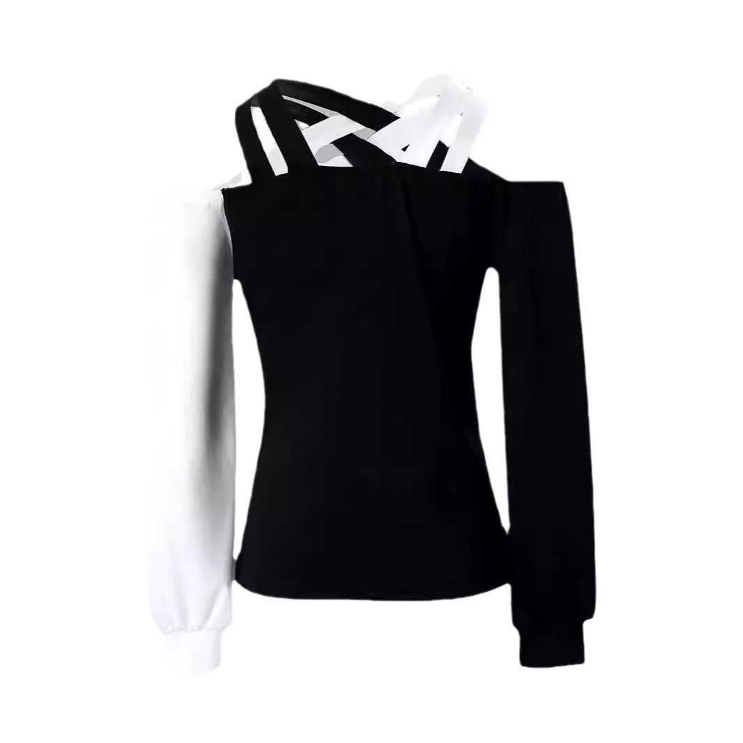 Dame trendy oversized T-shirt med asymmetrisk snit Stilla