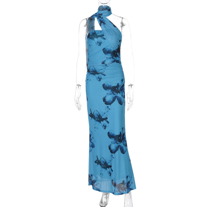 Damer Elegant Maxikjole med Blomsterdesign og Asymmetrisk Udsnit Stilla