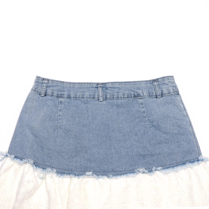 Femme Denim og Spids A-Linje Nederdel Stilla