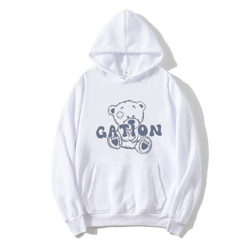 Kvinders hoodie med sødt bjørnemotiv Skovae