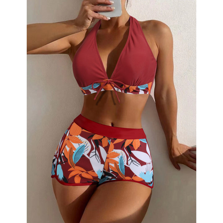 Dame Højskåret Bikini med blomsterprint detaljer og legende rygbeskyttelse Stilla