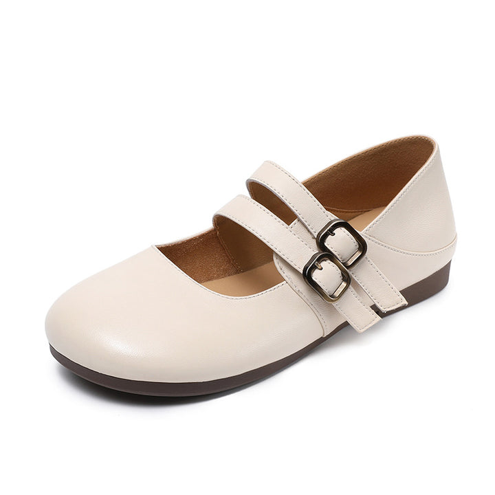 Dame Elegante Dobbeltrem Mary Jane Ballerinaer Stilla