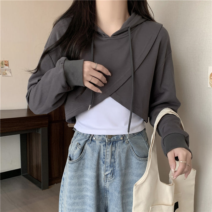 Femme Korte Lag Hoodie Stilla