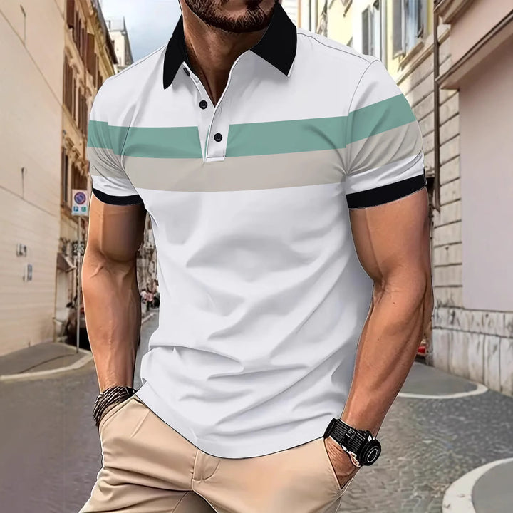 Herre Poloshirt med stilfulde striber og sporty snit Stilla