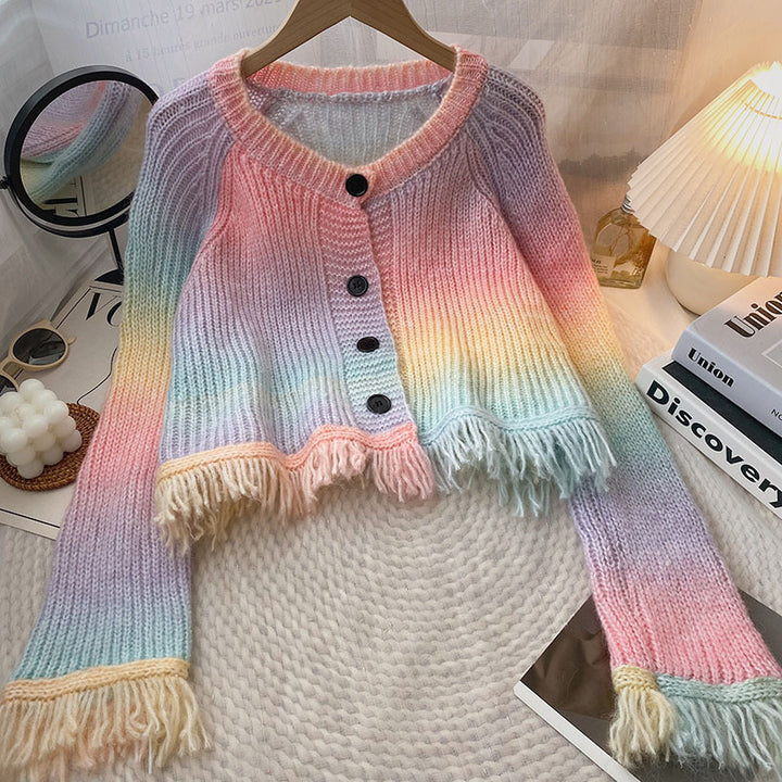 Femme Fryns-detalje Strik-cardigan Stilla