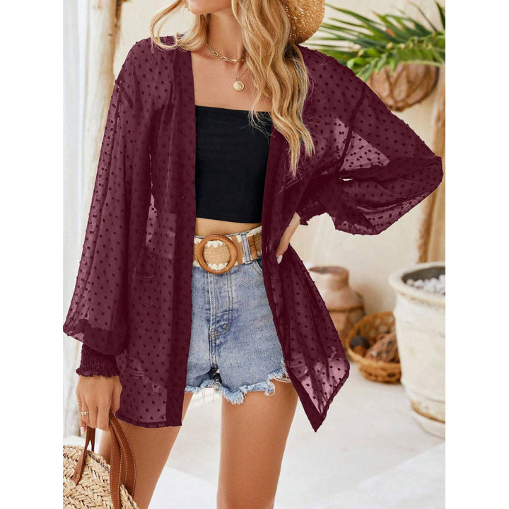 Kvinde Gennemsigtig Polka Dot Kimono Cardigan Stilla