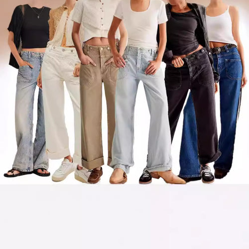 Dame Løst skårne jeans med høj talje og praktiske lommer Stilla