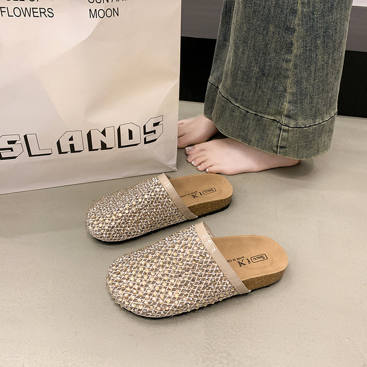 Dame Strass-belagte Slide Mules Stilla
