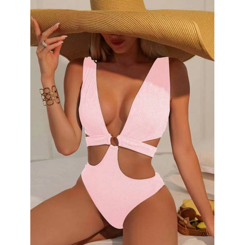 Dame Cut-Out Badedragt med elegant indviklet detalje Skovae