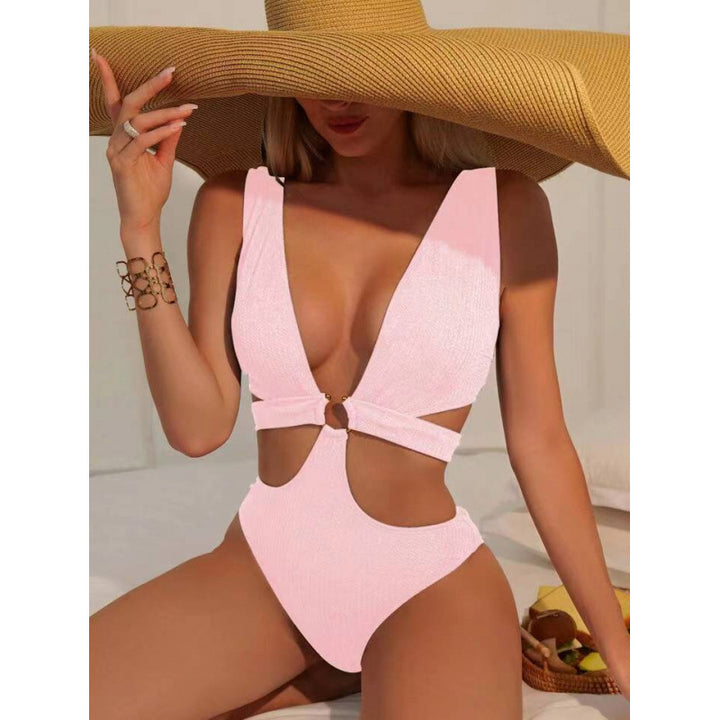 Dame Cut-Out Badedragt med elegant indviklet detalje Skovae