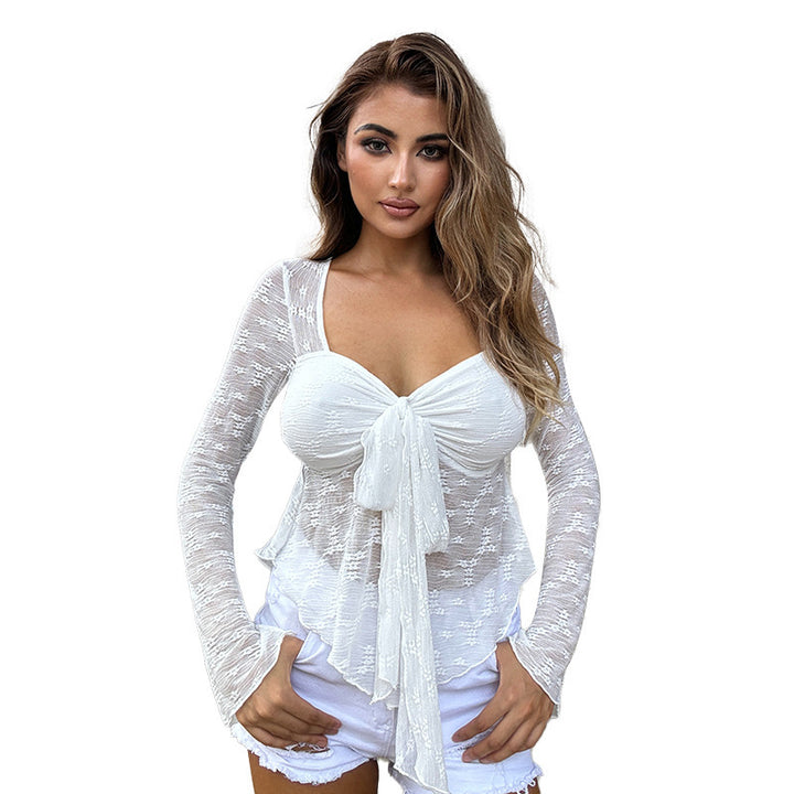 Dame Elegant Twist-Front Langærmet Top Stilla