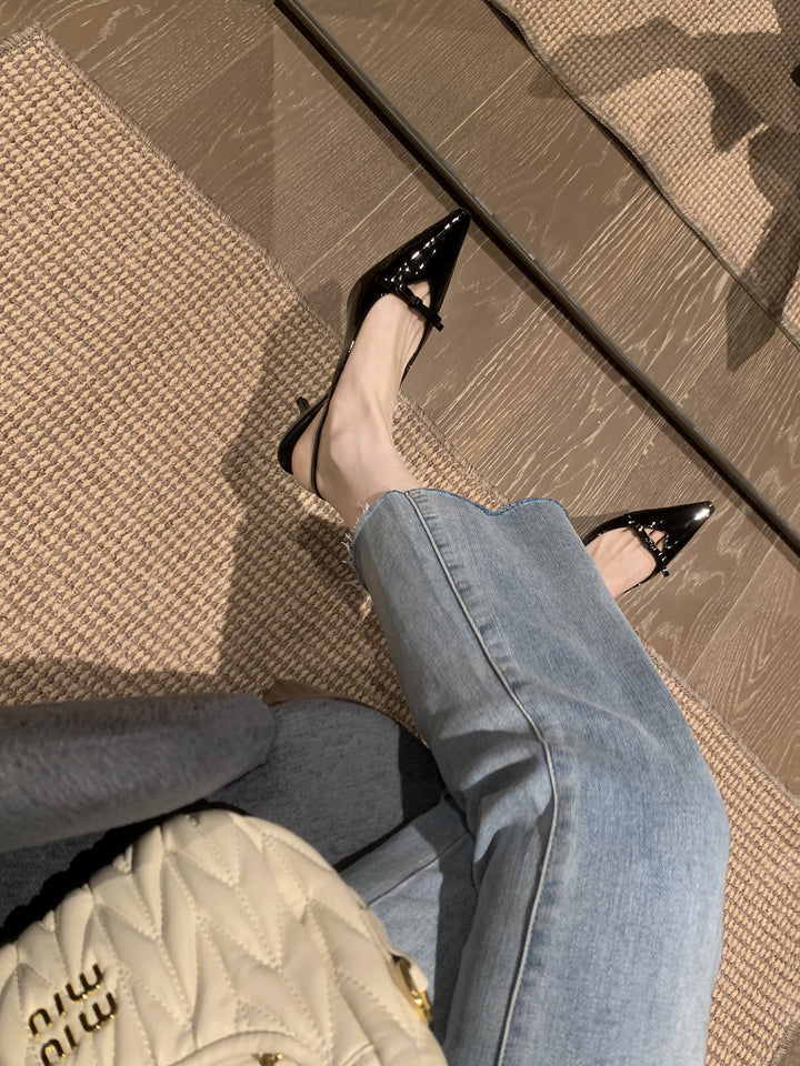 Dame Elegant Slingback Spidse Tæer Hæle Stilla
