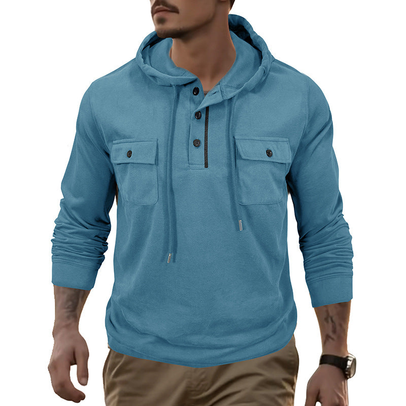 Herrer Hoodie med funktionelle brystlommer og hætte Stilla