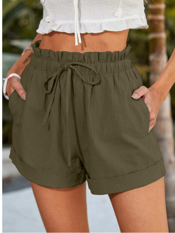 Dame fritids shorts med elastisk talje og sidelommer Stilla