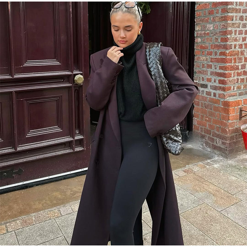 Dame Oversized Trenchcoat med lange ærmer og moderne snit Stilla