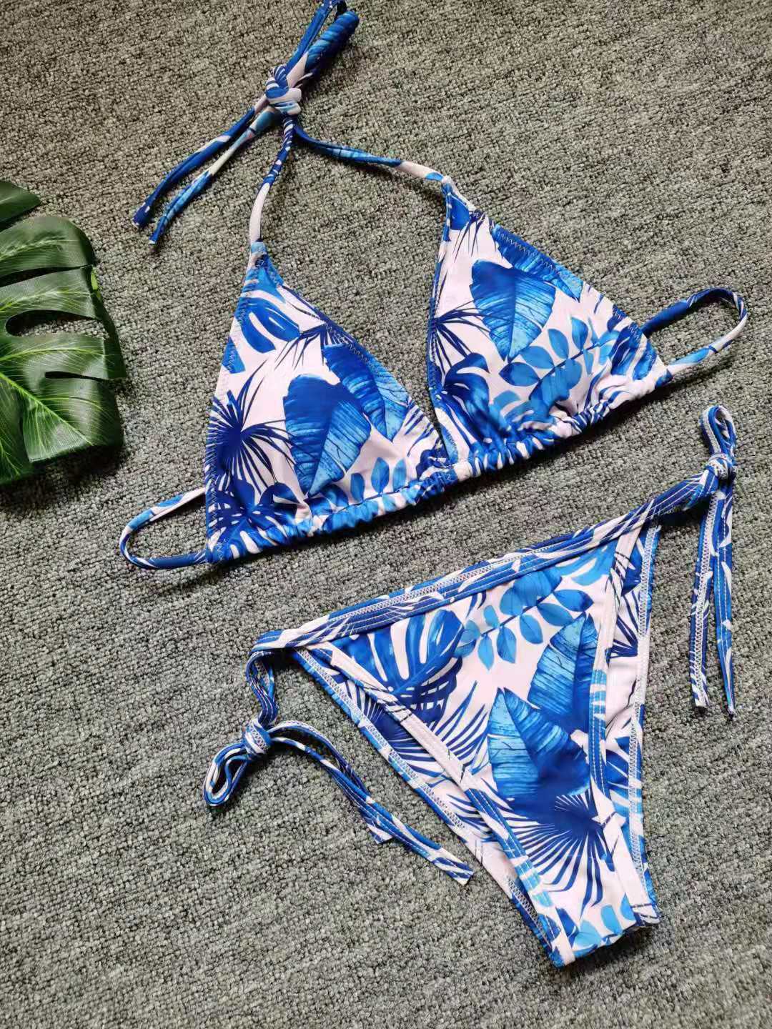 Damer Blomster Mønster Trekant Bikini Sæt Stilla