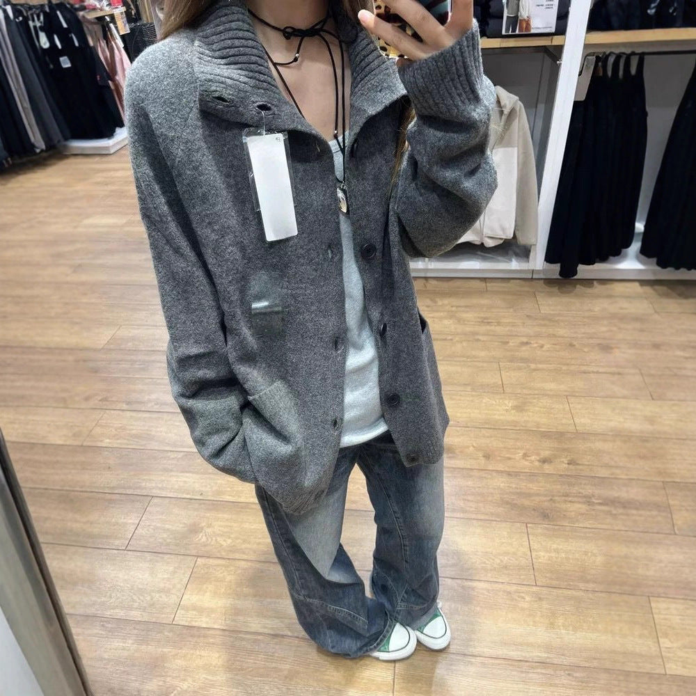 Kvinders Oversized Cardigan med Høje Lommer Stilla