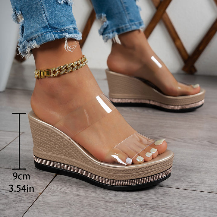 Dame Plateausandaler med transparent rem Stilla