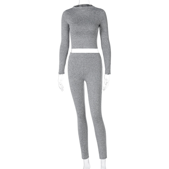 Dame Sporty sæt med tætsiddende, langærmet top og høj talje leggings Stilla