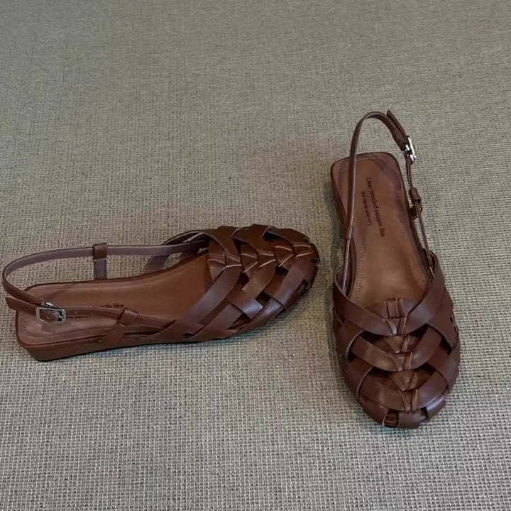 Dame Woven Sandaler med elastisk ankelrem Stilla