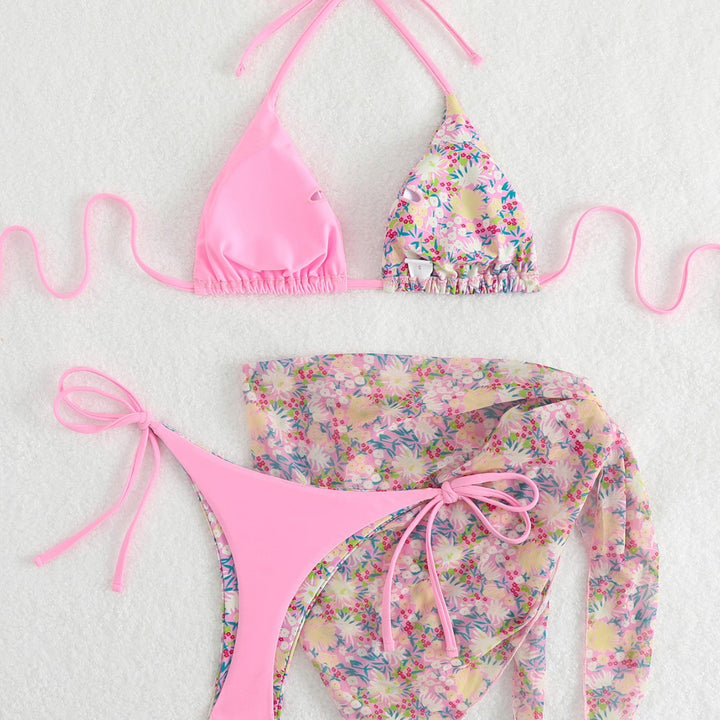 Dame Blomsterprint Trekant-Bikini-Sæt Stilla 1750840140
