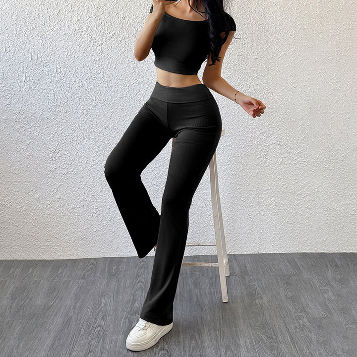 Dame Off-Shoulder Klokke-Bukser Sæt Stilla
