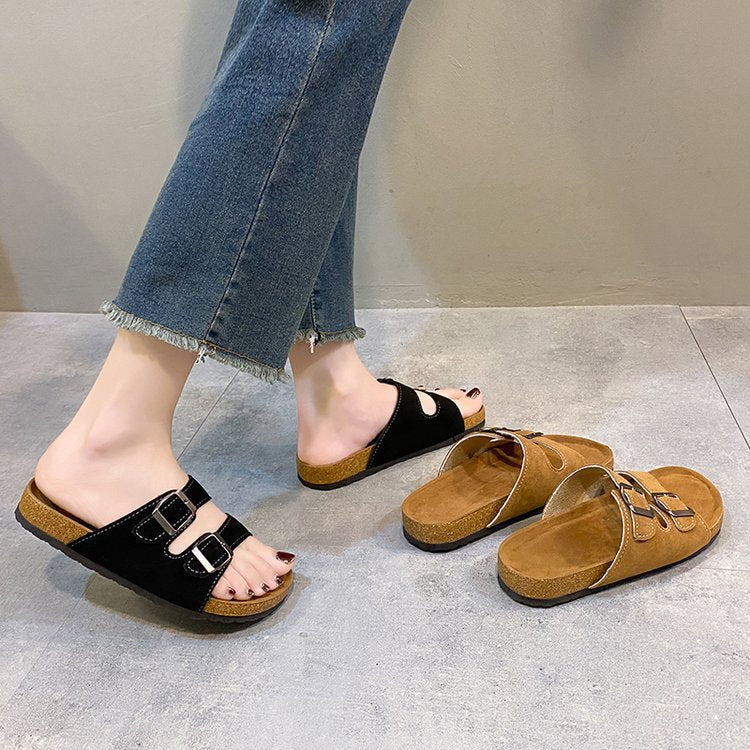 Dame komfortable toe-split sandaler med justerbare remme og ergonomisk fodseng Stilla