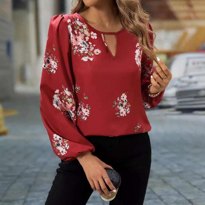 Dame elegant blouse med fashionabel leopardprint Stilla