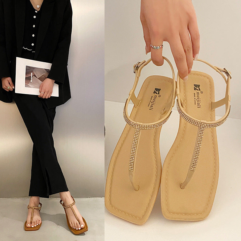 Dame elegante sandaler med strass-besatte remme Stilla