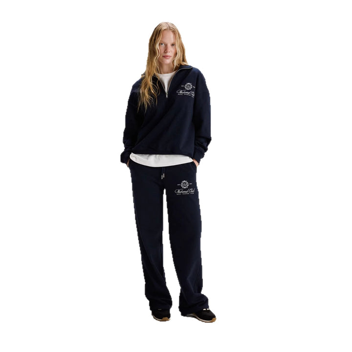 Kvindernes sporty zip-pullover med en afslappet pasform og elegant broderi Stilla