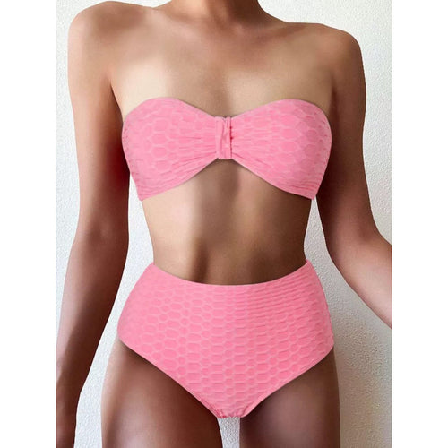 Dame højt skåret bikini med stilfuldt knudedetalje Skovae
