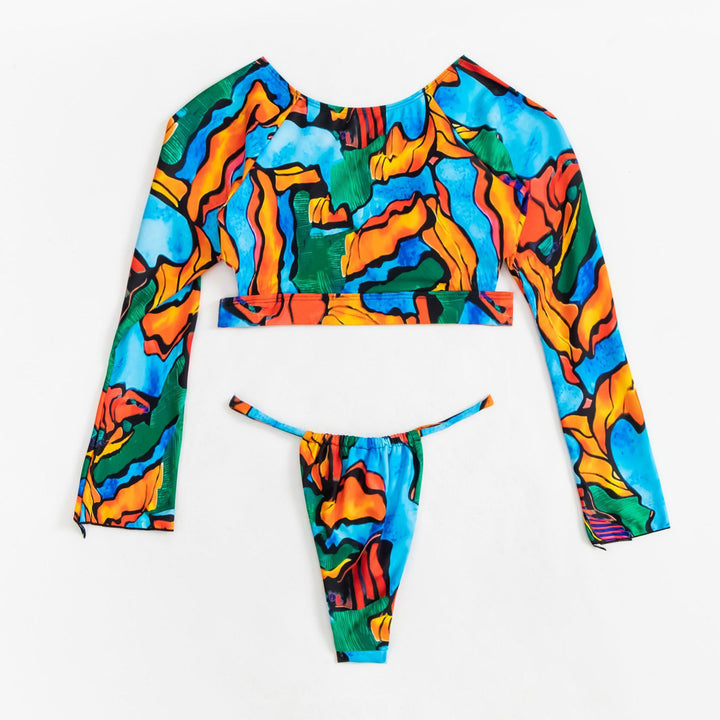 Dame bikini-sæt med langærmet top og frække cut-outs Stilla