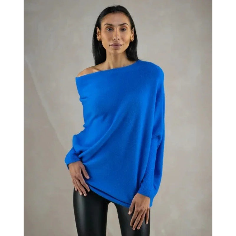 Dame plus size sweater med elegant snit og asymmetrisk detaljer Stilla