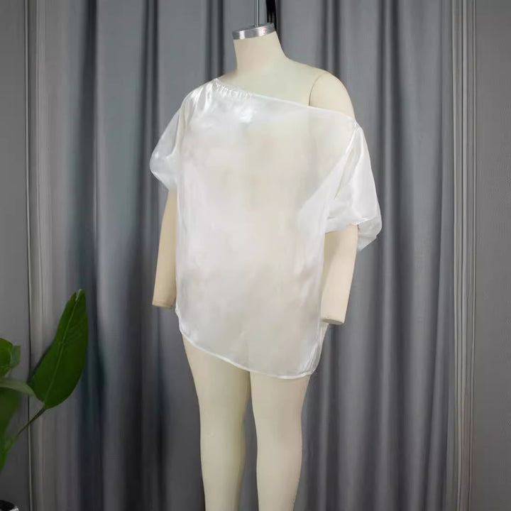Dame Transparent Chiffon-Bluse Skovae