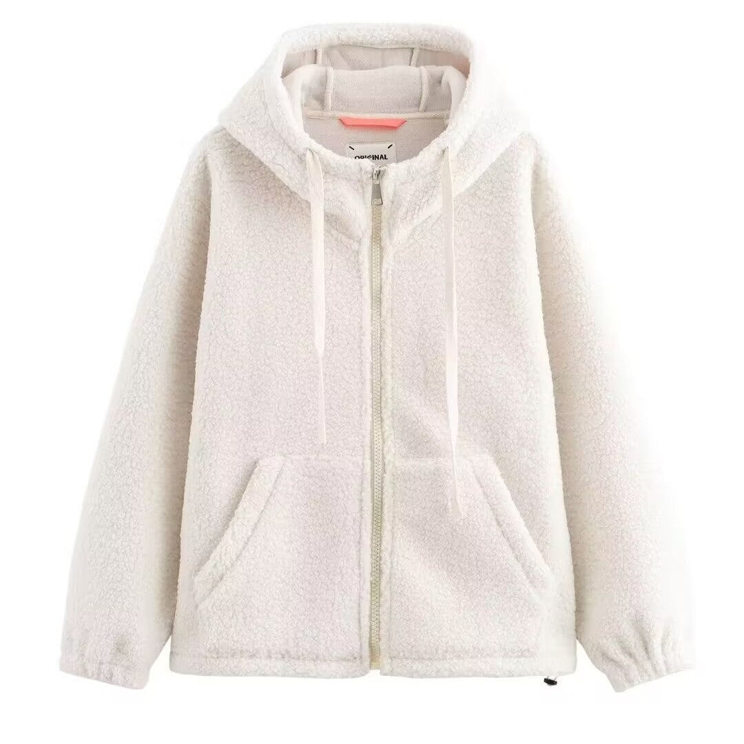 Femme Cozy Sherpa Hoodie Jakke Stilla