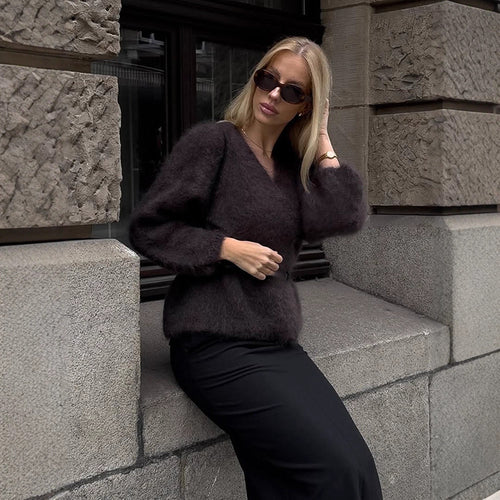 Damer hyggelig pullover med afslappet snit og dyb V-hals Stilla