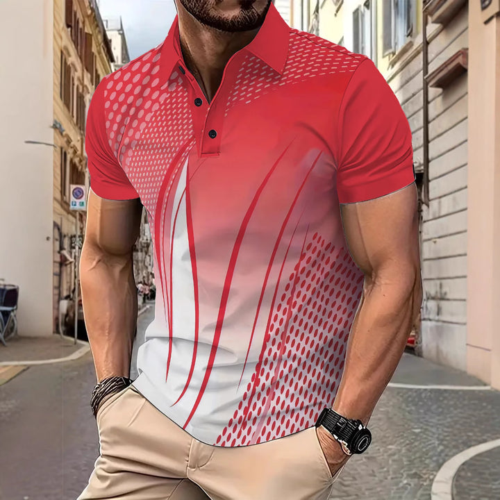 Herrer funktionspoloshirt med dynamisk grafikdesign Stilla
