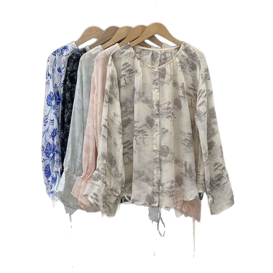 Femme Letvægts Knap-Up Bluse Stilla