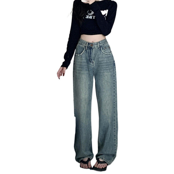 Femme Distressed Vid Bens Denim Bukser Stilla