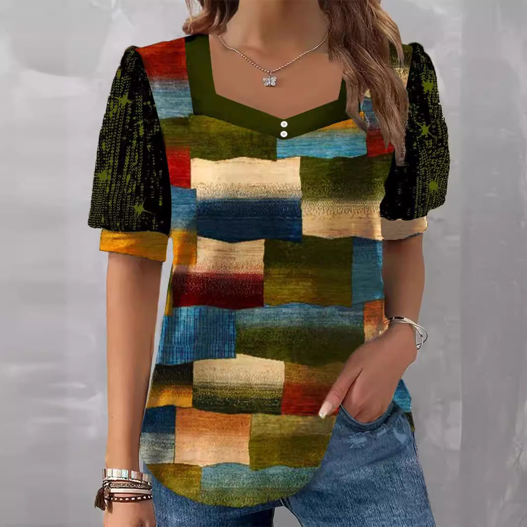 Dame Glitrende V-Pullover Bluse Skovae