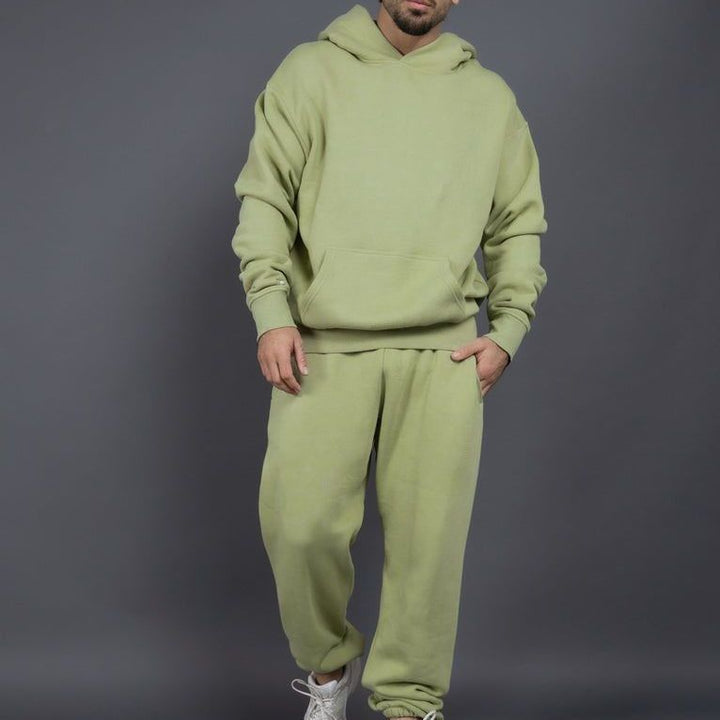 Herrer Behagelig bomulds-sweatsuit med praktiske lommer og elastisk talje Stilla